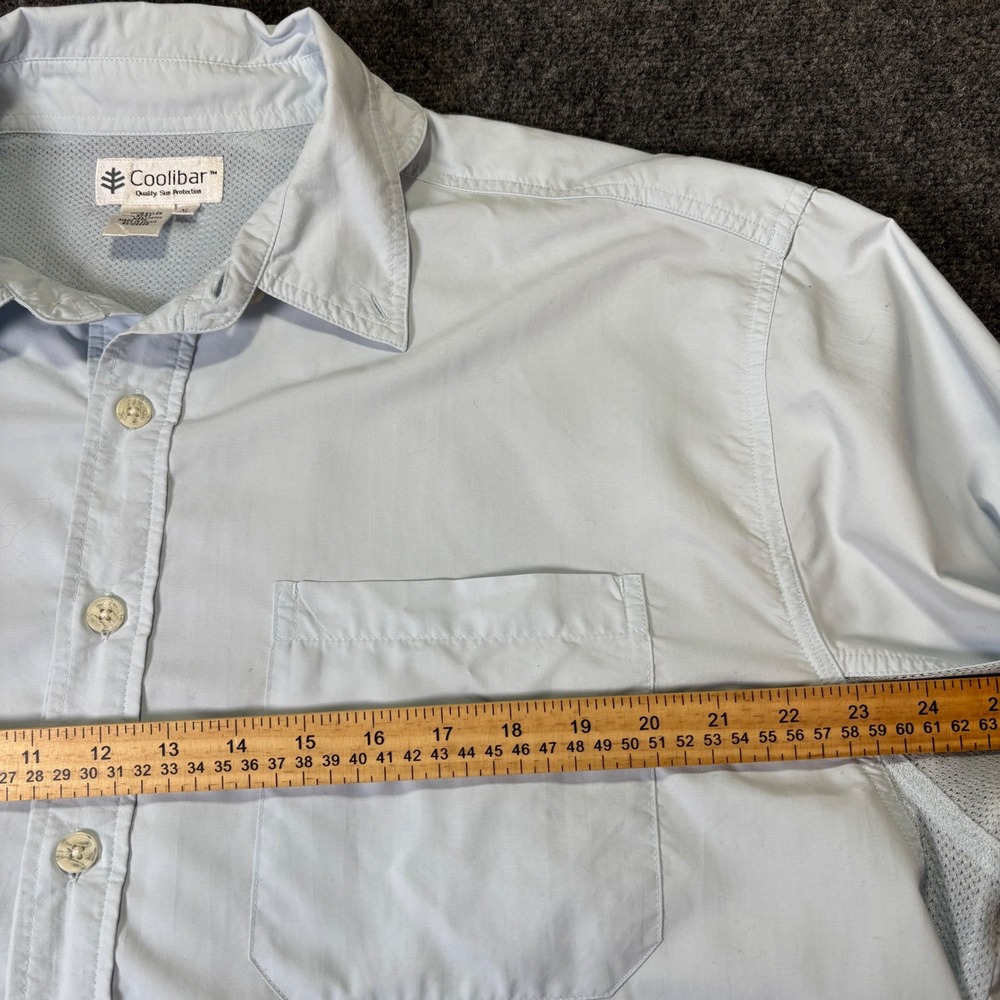 Coolbar Mens XL Blue Sun Protection Button‎ Up Shirt Long Sleeve Vented Fishing - Picture 5 of 8